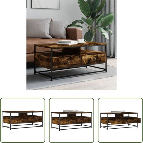 Wohnzimmer Couchtisch - Couchtisch Räuchereiche 100x51x45 cm Holzwerkstoff (1/5)