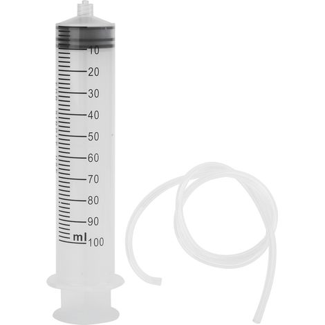 Seringue transparente de 100 ml avec tubulure, seringue de 100 ml avec tubulure et tube guide, seringue jetable de 100 ml, seringue de grand diamètre, seringue distributrice en plastique. (1/5)