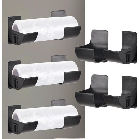 Organizzatori da parete per pellicola trasparente e fogli di alluminio – Set di 10 robusti organizer in plastica, adatti per armadi, bagni e frigoriferi