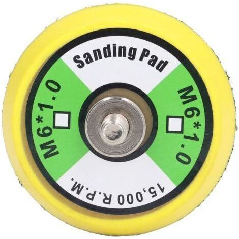 Hook and Loop Back Plate for Pneumatic Sander, PU Pad for Sanding Polishing, 2 Inch M6x1 Thread, 15000 RPM (1/5)