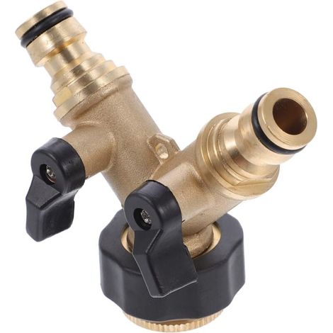 Connecteur Robinet Laiton Inverseur Tuyau Arrosage Adaptateur Séparateur Eau Jardin Cuivre Extérieur (1/4)