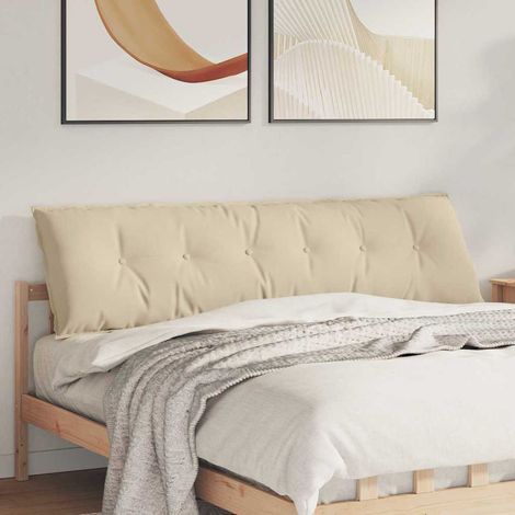 vidaXL Coussin de Dos Crème 180 x 50 cm Tissu en microfibre