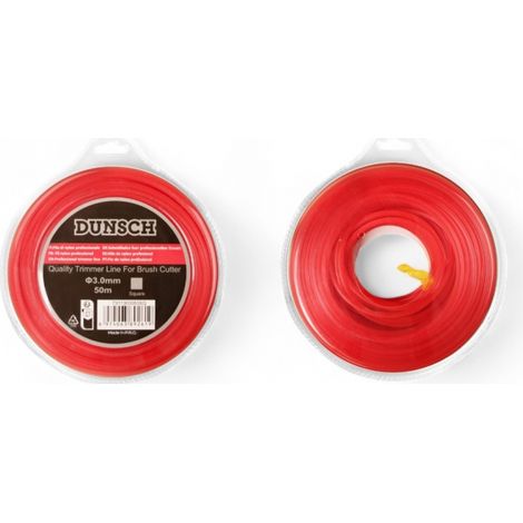 Fil carré 3,0mm haute performance pour débroussailleuse, 50m - DUNSCH 7311300050SQ