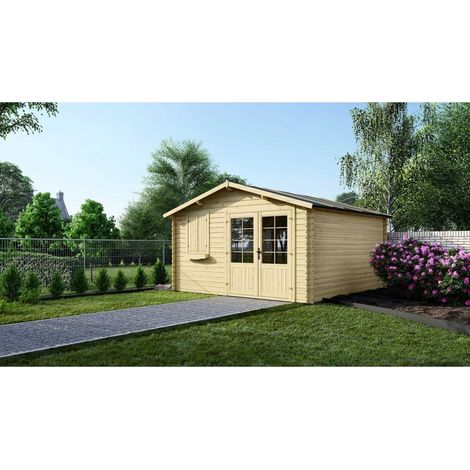Casetta da giardino in legno - 16m2 - 4x4m - 28mm - colore: naturale - DOM130