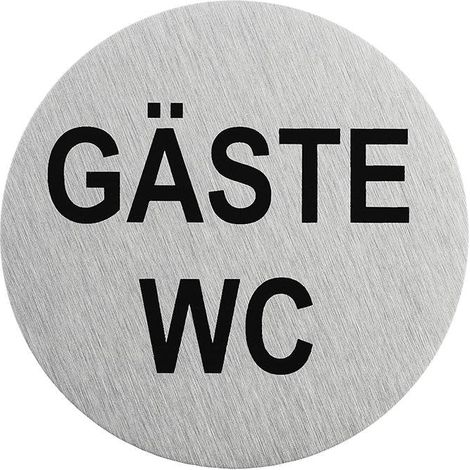 Plaque de porte en aluminium " Gäste WC " Ø75mm