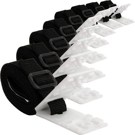 Set De 8 Kit De Sangles de Maintien,Accessoires Enrouleur de Couverture solaire Jeu de Roues de parasol Sangles de Serrage de Couverture de Piscine, pour couvertures de bâches de Piscine
