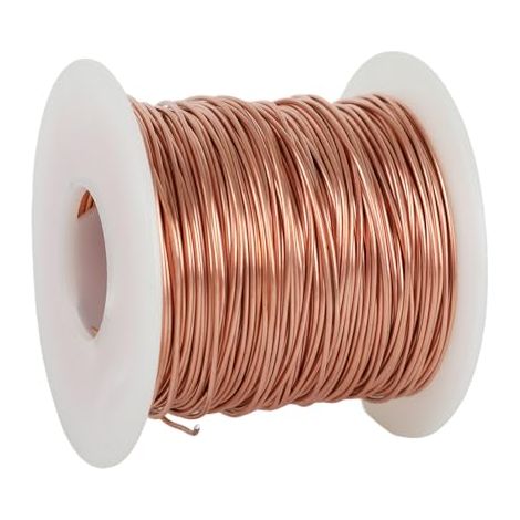 Fil de Cuivre pur, diamètre 0,5/0,8/1/1,5/2/2,5/3 mm, fil de cuivre T2 nu, 500g pour le jardinage, câble en cuivre pur pour l'ingénierie électrique et l'artisanat 1mm-71m) (1/5)