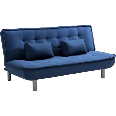 Divano letto 3 posti clic clac in tessuto Blu - MISHAN (1/5)