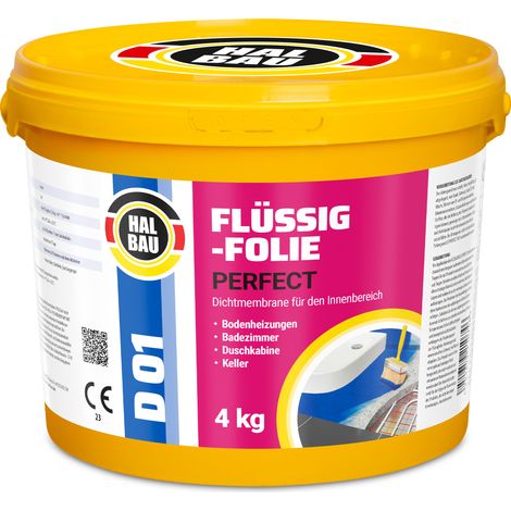 HALBAU Flüssigfolie Perfect Badabdichtung Dichtmembran Dichtfolie D01 - 4KG (1/5)