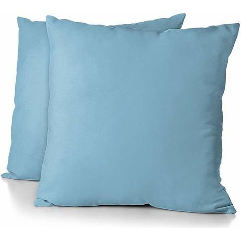 home-linge-passion Fundas de almohada de microfibra azul cielo 63x63 cm