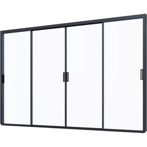 pannello laterale per pergola ombréa in vetro temperato antracite lato 4 mt
