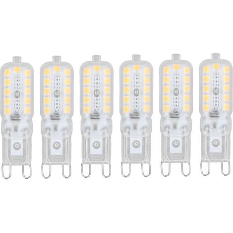 Dimmbare G9-LED-Lampe  Kronleuchter-/Lampenbeleuchtung  5 W, Warmweiß, 360°, 22 SMD 2835, 6er-Pack  Haushalt, Dekoration