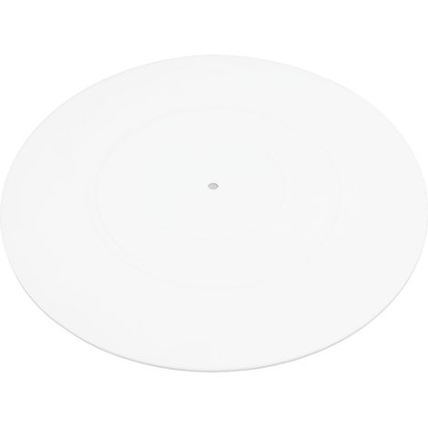 Tapis de plateau de platine vinyle en caoutchouc antidérapant et antistatique, universel pour toutes les platines vinyles, blanc. (1/5)