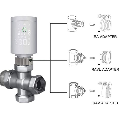 ZigBee Termostato Valvola Wireless Per Radiatore Termosifone Alimentazione Con Pile Compatibile Con Alexa e Google Home