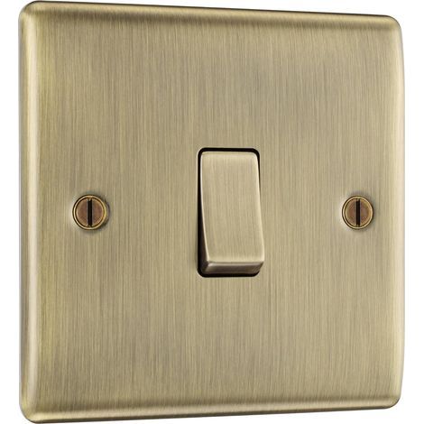 Intermediate switch, Antique brass, Slim profile, Rounded edges, Staircase circuit (1/5)