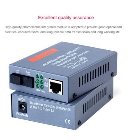 2 Paire D'Émetteur-Récepteur à Fibre Optique -3100 Convertisseur à Fibre 25Km SC 10/100M Émetteur-Récepteur à Fibre Monomode EU Plug (1/5)