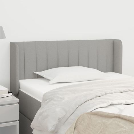 vidaXL Tête de lit avec oreilles Gris clair 83x16x78/88 cm Tissu (1/5)