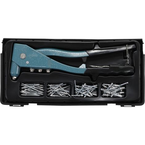 Pinza a rivettare e set di 60 rivetti da 2,4 - 3,2 - 4 - 4,8 mm