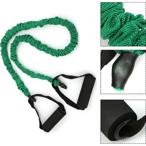 Sangle d'Entraînement Élastique 10lb - Corde de Résistance Verte pour Yoga et Fitness Intérieur Anti-Déchirure