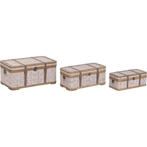 Baul Set 3 Madera Poliester 70X40X31 Multicolor (1/5)