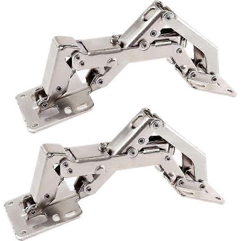 Lot de 2 charnières à 170° pour portes de placards de cuisine + 16 vis - Charnières grand angle - Installation facile sans rainure - Installation simplifiée (1/5)
