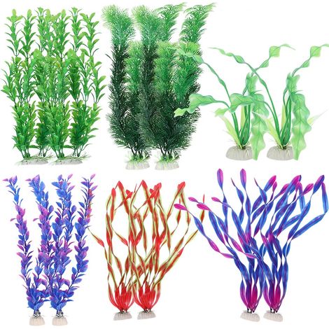 Plante Aquatique Artificielle En Plastique Souple Pour Décoration D Aquarium Paysage Sous-Marin Lot De 10 Pièces (1/5)