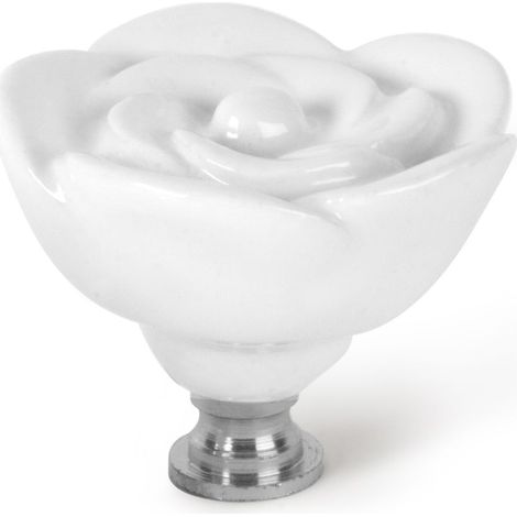 Pomo de porcelana blanco, dimensiones: 48x48x40mm Ø: 48mm - (1/5)