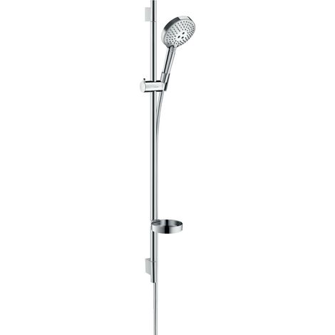 HANSGROHE Set de douche 120 3jet PowderRain avec barre Unica'S puro 90 cm et porte-savon chromé Raindance Select (1/10)