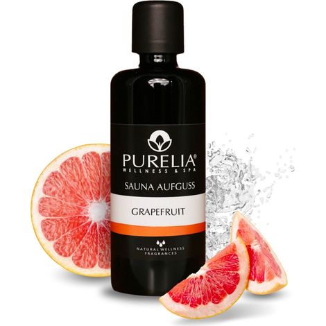 PURELIA Saunaaufguss Konzentrat Grapefruit 100 ml natürlicher Sauna-aufguss - reine ätherische Öle