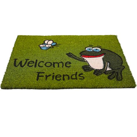 Paillasson Coco Welcome Friends grenouille verte Cuba (1/4)