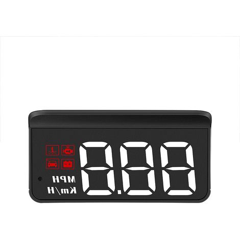Affichage tête haute du compteur de vitesse HUD M3 pour voiture, vitesse numérique OBD, alarme RPM, alarme de survitesse, alarme de tension, rappel de fatigue au volant, grandes polices, etc. (1/5)