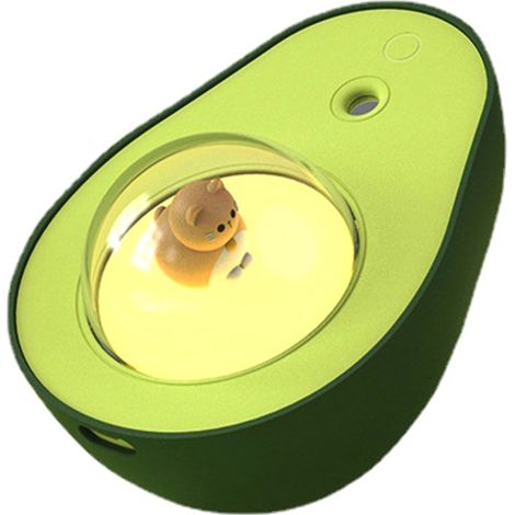 Avocadoförmiger Luftbefeuchter für die Nacht, erhältlich in großen und kleinen Größen, tragbar, per USB aufladbar, leise, ideal für Zuhause, Büro oder Studentenzimmer.
