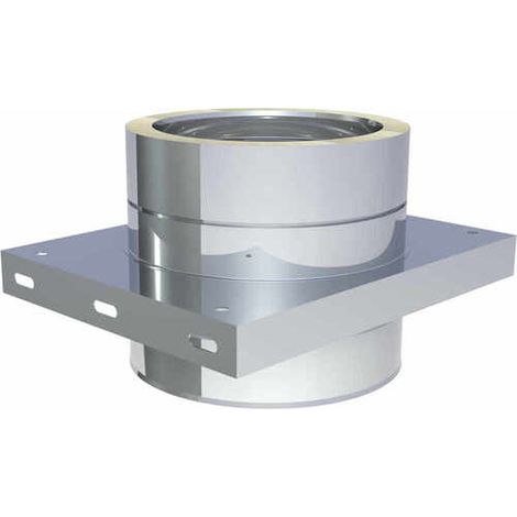 Plaque de base inox Ø 180 mm pour support intermédiaire double paroi 0,5mm