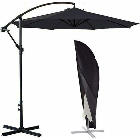 Housse de Protection Grand Parasol 280CMX30CMX81CM Noir (1/5)
