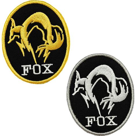 Lot de 2 badges brodés « Fox » pour chien - Avec crochet - Pour chiens de taille moyenne et grande - Pour gilet et harnais (1/5)