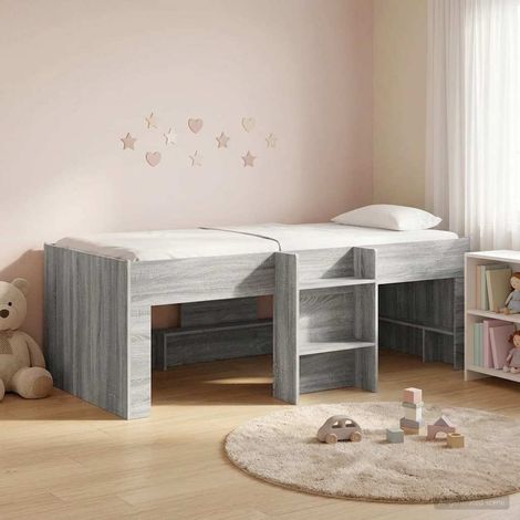 vidaXL Hochbett für Kinder Sonoma-Grau 75 x 190 cm Holzwerkstoff (1/5)