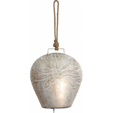 Cloche Edelweiss en métal blanchi 26 cm (1/2)
