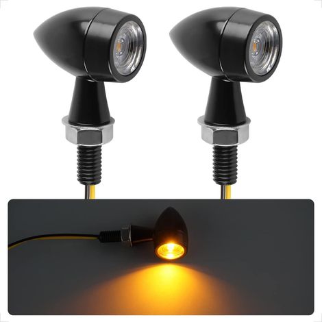 Clignotant Moto - 2 Pièces - Alliage De Zinc - LED E24 IP67 - Universel 12V - Mini Bullet (1/5)
