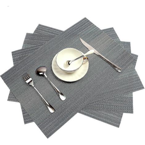 Tablettes, lot de 4, vinyle tissé croisé (bleu) (1/5)