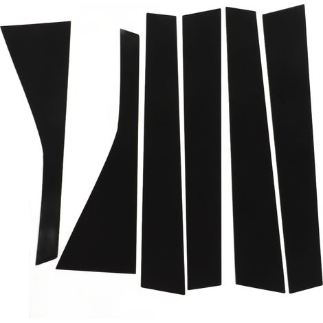 6-teiliges Set Tür- und Fensterpfostenleisten aus glänzend schwarzem Polycarbonat, Ersatz für Honda Jazz (2004–2007) (1/5)