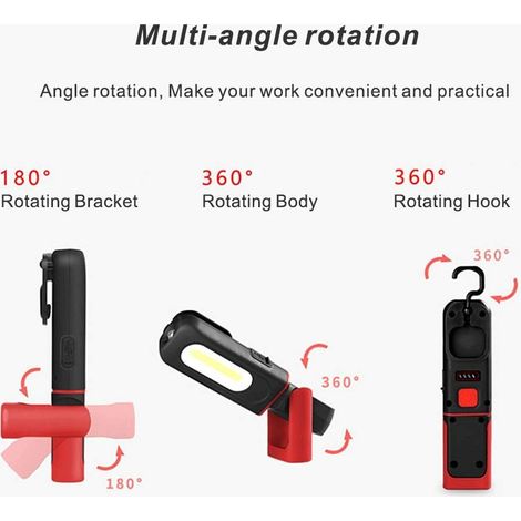 Lampe d'inspection LED rechargeable magnétique 3 W 350 lm USB (1/5)