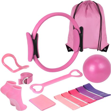 Kit Pilates Shaping Artifact - 13 pièces : ballons de yoga, anneau de yoga, bande élastique, chaussettes de yoga élastiques - Accessoires de fitness et de musculation à domicile - Kit complet de model