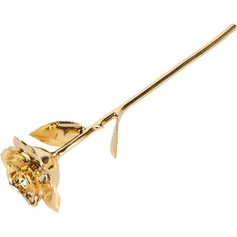 Roses à trois pétales plaquées or 24 carats, fleurs préservées, roses dorées pour la Saint-Valentin, vente en gros, cadeaux d'anniversaire et de fête des mères, or. (1/5)