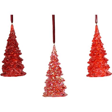 Rote Weihnachtsbaumdekoration aus Resin H12 cm (1/2)