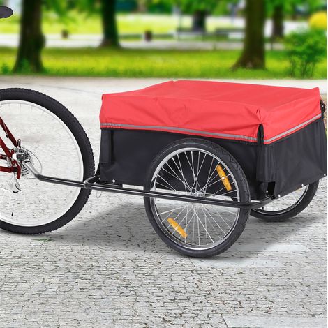 Fahrradanhänger Lastenanhänger 2-Rad, schwarz, Stahl und Oxford, max. 40 kg (1/5)