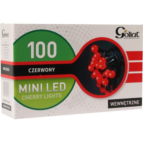 Luces LED rojas para árbol de Navidad con forma de esfera, 100 unidades, 5 m de longitud, para uso en interiores IP20 (1/3)