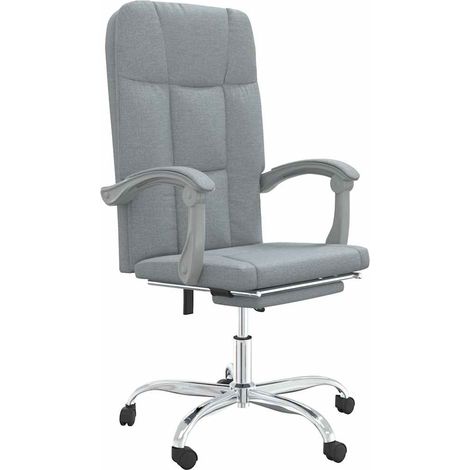 Reclining Office Chair Light Grey Fabric vidaXL (1/5)