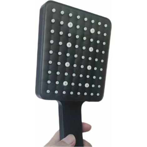 Green Mobility-Pommeau de Douche avec 1.5m Tuyau, Noir Pommeau Douche Haute Pression Carré Pomme de Douche Puissante de Remplacement Réglable Universelle, Douchette Douche Salle de Bain 6 Modes, Noir (1/5)