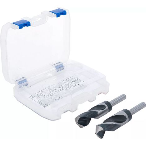 Bgs Technic – Coffret de forets à métaux 26-28 mm – Queue réduite 13 mm – Acier HSS pour coupe nette – 2 pièces pour perceuse (1/5)