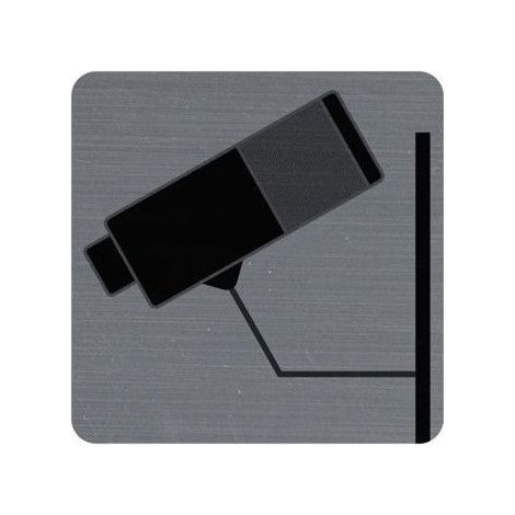 Plaque adhésive signalétique - EXACOMPTA - 67180E - Vidéosurveillance - Gris - 7,5x7,5 cm, auto-adhésive (1/4)
